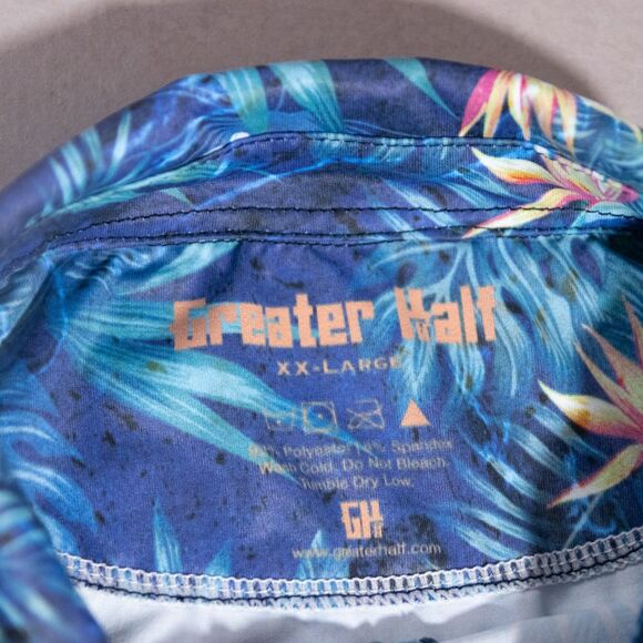 Greater Half Birds of Paradise Performance Stretch Golf Polo Shirt Men's 2XL - Picture 3 of 4